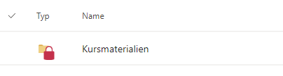 Im Ordner «Kursmaterialien» haben die Lernenden nur Leszugriff. So wird nichts (aus Versehen) gelöscht oder geändert.